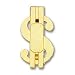 Gold-plated Satin Finish Dollar Sign Money Clip