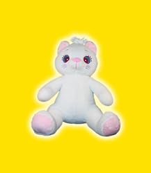 8" White Big Eyed Cat Make Your Own *NO SEW* Stuffed Animal Kit