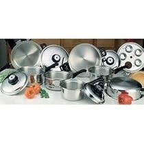 Maxam 17 Piece 9 Element  Surgical Stainless-Steel "Waterless" Cookware Set