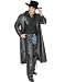 Men's Range Rider Cowboy Black Pleather Duster Jacket - Available in X-Small (34-36) - 3XL (56-60) chest size