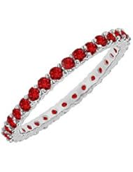 Ruby Eternity Bangle 14K White Gold - 6.00 CT TGW