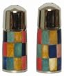 Decorative Salt & Pepper Set Inlaid Multi-Color Resin