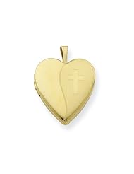 Gold Plated Sterling Silver 20mm Textured Cross Locket