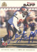 Warren Sapp, Tampa Bay Buccaneers, 2002 Adrenaline Autographed Card