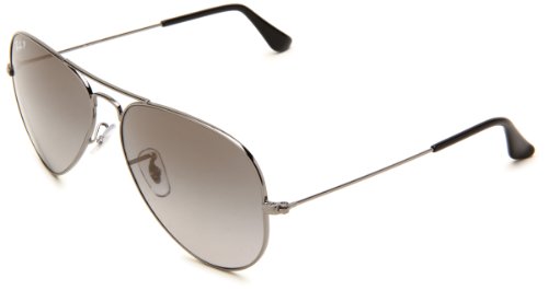 Ray-Ban Original 004 M258 Polarized Aviator Sunglasses - Gunmetal Frame Brown Gradient Lens - One Size product image