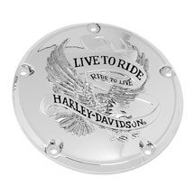 H-D Live to Ride Derby Cover - Chrome- 25372-02A