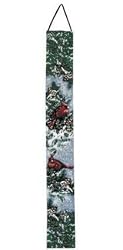 Christmas Cardinals Red Birds Decorative Bell Pull 6" x 36"