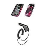 Samsung Reality U820 - Premium Purple Hearts and Flowers Design Snap-On Cov ....