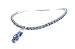 Anklet - A31 - Swarovski (tm) Crystal - Stretch ~ Lt Sapphire (Light Blue) with Flip Flop Slipper Charm
