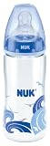 Produkt-Bild: NUK 10216101 First Choice+ Babyflasche aus PA 300 ml mit Anti-Colic-Trinksauger Silikon Gr&ouml;&szlig;e 2 M (6-18 Monate) f&uuml;r Milch, BPA frei, Farbe blau