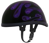 Daytona Eagle Purple Flames Skull Cap Novelty Motorcycle Half Helmet [Small]