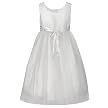 Girls' Perfectly Dressed® Tulle/Shantung Dress - White