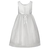 Girls' Perfectly Dressed Tulle/Shantung Dress - White