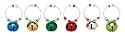 Jingle Bell Wine Glass Marker Set of 6