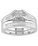 14ct White Gold 12ct Tdw Diamond Bridal Rings Set hi I1