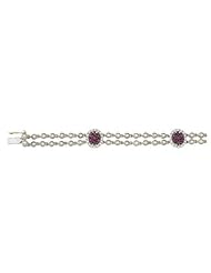 14K Yellow Gold 1.89ct Fertility Stone Bezel Diamond & Ruby Gemstone Bracelet