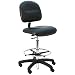 BenchPro LNT-DV Deluxe Vinyl Ergonomic ESD Anti Static Chair with Footring, 300 lbs Capacity, 19" Width x 21-31" Height x 17" Depth, Blue
