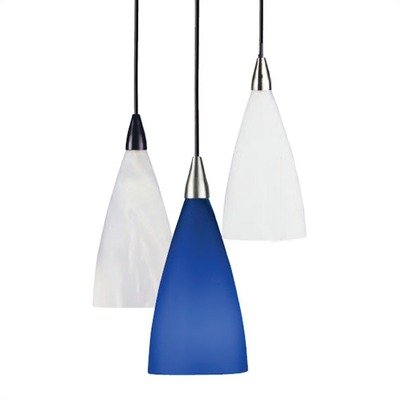 Drop French Vianne Glass Suspension - 120V Fixture Type: Compact Flourescent, Color: Nuage, Finish: Black