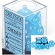 Chessex Dice: Polyhedral 7-Die Frosted Dice Set - Caribbean Blue w/white