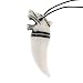 Resin Imitation Bone Pendant Chinese Lion - Adjustable Cord - 70mm x 22mm