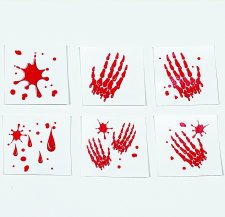 Childrens Toyshop  Toys : Bloody Hands Tattoos - 36 pieces