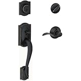 Schlage F60 V CAM 716 ACC Camelot Handle Set with Accent Lever Interior, Aged Bronze