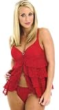1st Fantasies Romantic Red Lace Baby Doll Lingerie
