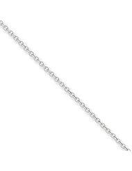 1.6mm, 14 Karat White Gold, Round Open Link Cable Chain - 16 inch