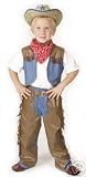 Cowboy birthday party costume dressup vest chap hat 2/4