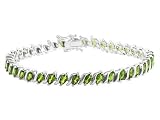 6.00CTW CHROME DIOPSIDE STERLING SILVER TENNIS BRACELET
