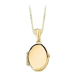 14K Yellow Gold 20.50 x 16 MM Victorian-Style Oval Shaped Locket with Chain