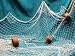 6 X 9 Decorative Fishing Net, Netting, Display, Fishing Net with Rope and Three Floats. New