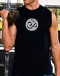 OM Symbol Yoga Meditation Sleeveless Shooter T-shirt Tee Shirt- Black