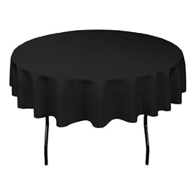 70 Inch Round Polyester Tablecloth Black70 Inch Round Polyester Tablecloth