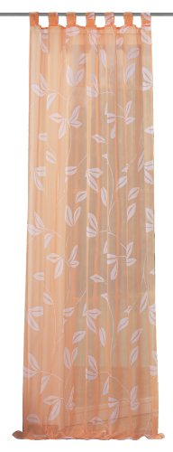 Home fashion 48774-877 Schlaufenschal Voile bedruckt, apricot / 245 x 140 cm Preisvergleich