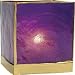 Plum Purple Capiz Cube Candle Holder (gold edged)