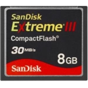SanDisk 8 GB Extreme III CF Card SDCFX3-008G-A31  (Retail Package)