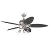 Westinghouse 7234265 Xavier II 52 Inch Ceiling Fan, Brushed Nickel w Gunmetal Accents Finish