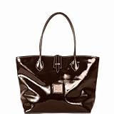 Dooney Bourke Medium Patent Leather Cindy Bag Tote Brown Tmoro