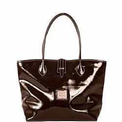 Dooney Bourke Medium Patent Leather Cindy Bag Tote Brown Tmoro