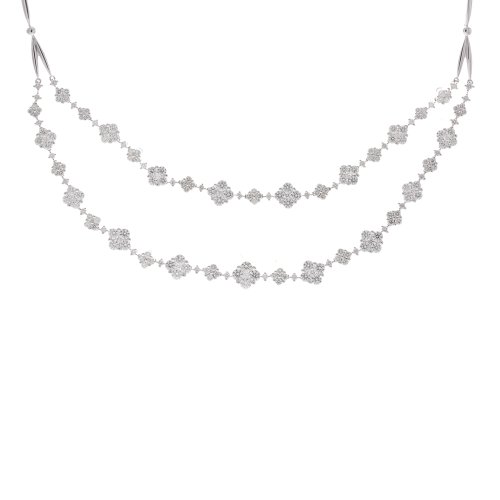 14k White Gold 7.8 Carat Diamond Doubld Strand 