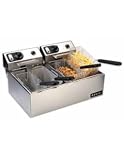 Vollrath - Anvil 40708 20 lb Commercial Electric Fryer W/ 2 Tanks & Twin Baskets - 220V