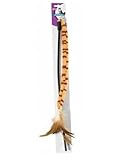 Image Ethical Tiger Stripe Wand with Feathers Cat Toy