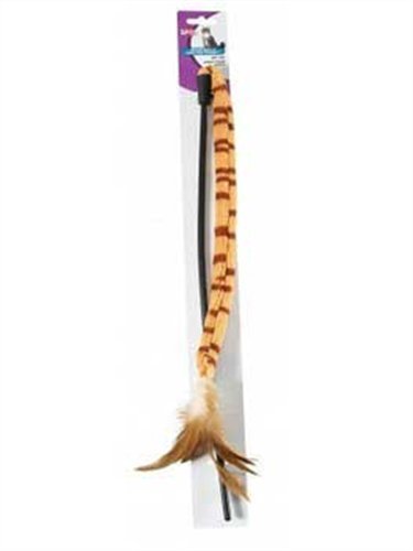 See Ethical Tiger Stripe Wand with Feathers Cat Toy