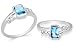 Radiant Cut Swiss Blue Topaz Ring Sterling Silver