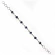 Handmade Jewelry Indian Sterling Silver Bracelet Lapiz Gemstone 7.25 inches