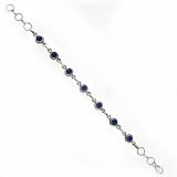 Handmade Jewelry Indian Sterling Silver Bracelet Lapiz Gemstone 7.25 inches