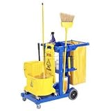 Janitor Cart Blue With 25 Gallon Vinyl Bag