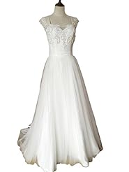 A-line Lace  Tulle  Dress With Pearls