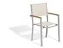 Oxford Garden Travira Aluminum and Teak Armchair, Natural Sling, 4-Pack